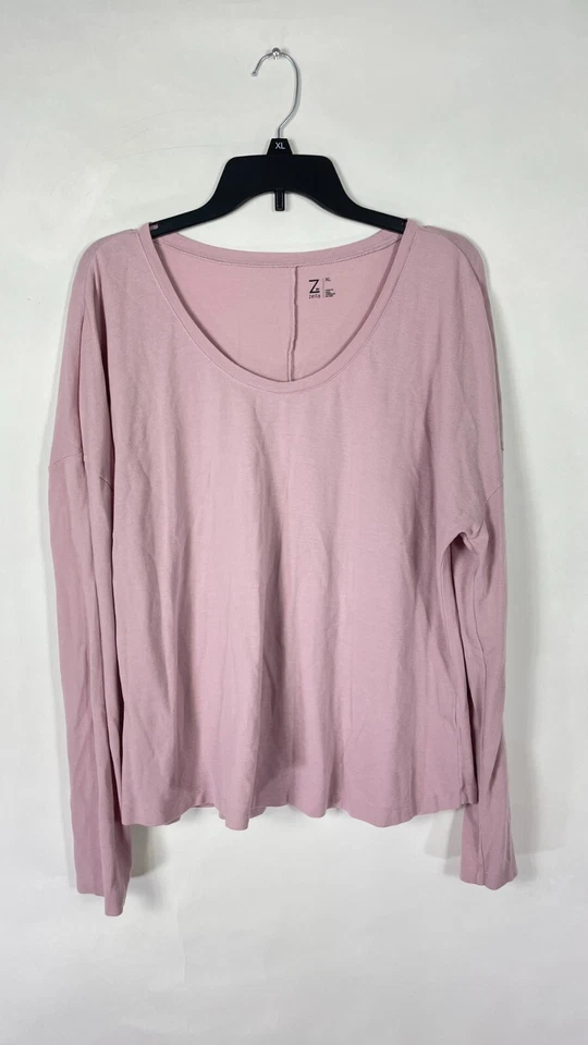Blusa para mujer Z by Zella Top cuello redondo manga 3/4 espalda dividida rosa talla XL. Foto 1 de 4