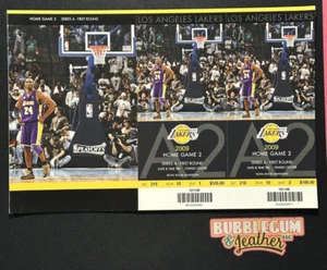 2009 Los Angeles Lakers 1st Round Tickets Full Game 2 Kobe Bryant Unused Vs Jazz - Picture 1 of 2