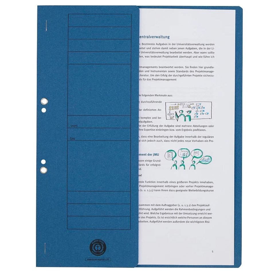 Ösenhefter blau A4 - 20 Stück - Bild 1 von 2