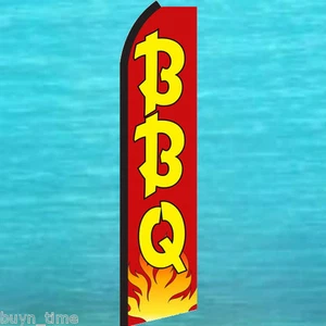 BBQ Red FLUTTER FEATHER FLAG Swooper Tall Vertical Advertising Sign Banner - Picture 1 of 5