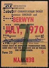 1970 Burlington Northern Monthly Commutation "Man" Pass Chicago / Berwyn #8