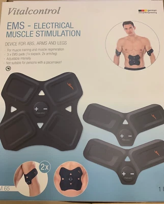 Vital Control SEM65: EMS Electrical Muscle Stimulation for Abs, Arms & Legs - Bk