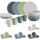 BRUNNER Melamine Dishes Set Lunch Box Dolomite Stone Touch Camping Plate 16pcs