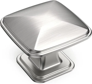 10 Pack 1-1/4Inch Shiny Brushed Satin Nickel Cupboard Drawer Knobs Kitchen Cabin - Picture 1 of 7