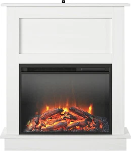 Ellsworth Fireplace with Mantel, White - Cozy Electric Heater for Home & Kitchen - Picture 1 of 6