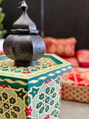 Lámpara candelabro marroquí, pantalla de candelabros, lámpara de noche de pie de metal Foto 1 de 4