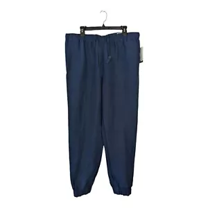 Cubavera Mens Large Navy Blue Linen Blend Classic Fit Drawstring Slack Pants New - Picture 1 of 6