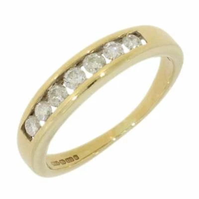Pre Owned 9ct Yellow Gold 0.33cts Diamond Half Eternity Ring CH1021 - Image 1 of 4