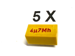 4,7uF, 63V-, -20%, +80%, 85°C, RM25, gelb MKT, DDR Kondensatoren RFT ? 5 Stück - Picture 1 of 3