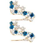 Fashionable High Heel Brooches with Colorful Rhinestones - 2 Pack