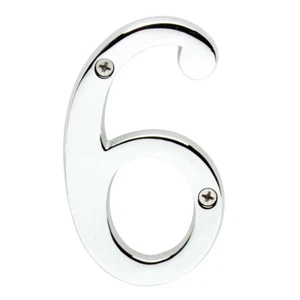 Cast Solid Brass 3 7/8" Address House Number '6' '9' Chrome | Renovator's Supply - Picture 1 of 1