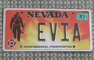 expired Nevada License Plate EVIA pro firefighter personalized (3+ years old) - Picture 1 of 2