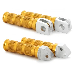 Gold Front + Rear CNC Anodized Foot Pegs S2 Motorcycle Rest for Suzuki GSXR - Picture 1 of 5