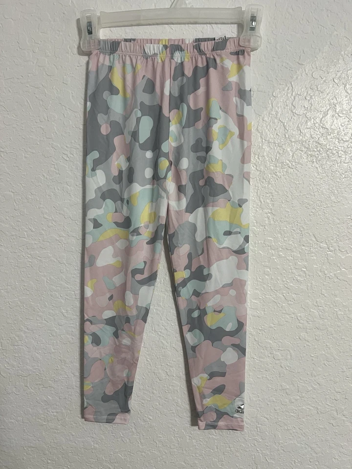 Adidas Niñas Leggings Talla 6X Estampado Camuflaje Material Suave Sedoso Logo #317 Nuevo sin Etiquetas Foto 1 de 4