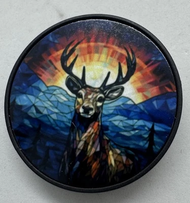 Empuñadura y soporte colorido para teléfono de ciervo - arte geométrico de vida silvestre - soporte adhesivo Foto 1 de 3