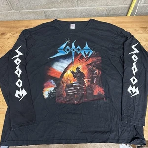 Vintage 3XL SODOM Agent Orange Long Sleeve Shirt Black Mens Band Logo - Picture 1 of 7