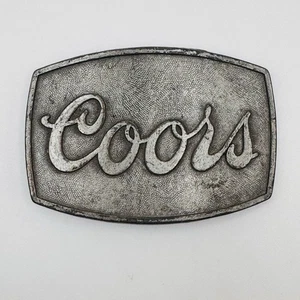 Vintage Coors Beer Belt Buckle Pewter Rodeo Cowboy Country - Picture 1 of 5