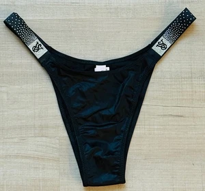 Neu Victoria's Secret sehr sexy brasilianisches Höschen schwarz ombre Glanz Träger Größe Small - Bild 1 von 6