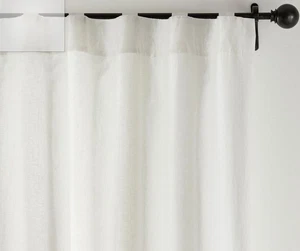 Pottery Barn Classic Belgian Linen Blackout Curtain Panel 30×46" Minimalist Luxe - Picture 1 of 7