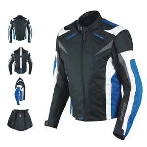 Señora Mujer Chaqueta cordura Moto manga desmontable Protección Azul - Imagen 1 de 14