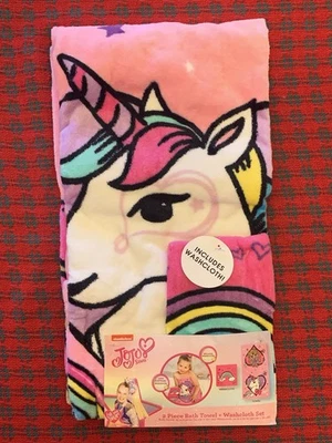 Juego de toallas y paños de baño JoJo Siwa de 2 piezas de Nickelodeon NUEVO con etiquetas Foto 1 de 4