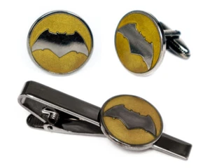 Batman Cufflinks Justice League Tie Clip Superhero Groomsman Wedding Cuff Links - Picture 1 of 4