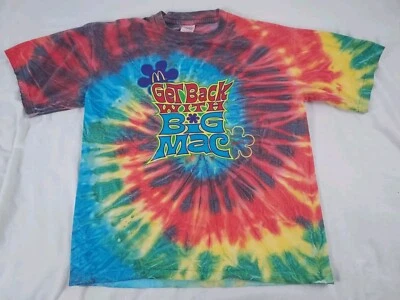 Vintage 90s McDonald's "Get Back With Big Mac" Tie Dye Promo T Shirt Size Large - Image 1 of 4