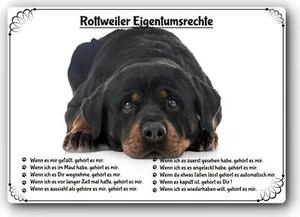 Warnschild - 20x30cm - Lustige Eigentumsrechte - Rottweiler 02 - Bild 1 von 1