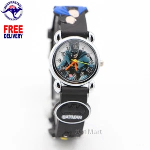 Silicone Boys Watch Children Kids Students Cartoon Black Watches - Picture 1 of 5