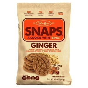 Stauffer's Receta Original Broches de presión de jengibre 4 bolsas 14 oz Galletas crujientes - Imagen 1 de 2