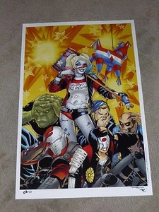 SDCC Harley Quinn 2016 impresión artística 2 arte de Amanda Connor & A Sinclair 11x17 #2/50 - Imagen 1 de 1
