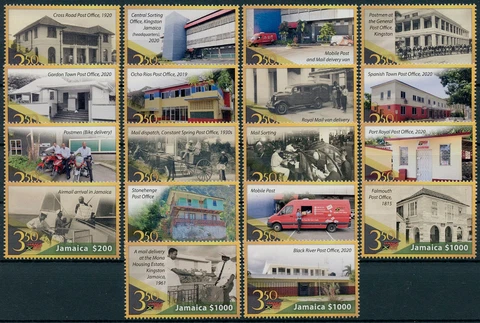 Jamaica 2021 MNH Postal Services Stamps Jamaica Post Transportation Cars 18v Set Cover