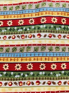 Striped Fruit Flowers French Provencial Colors Classic Country Fabri-Quilt 3.25Y - Picture 1 of 3