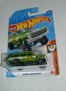 HOT WHEELS 2021 MUSCLE MANIA 2/10 - ' 64 NOVA WAGON GASSER GREEN - Picture 1 of 4