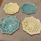 Glaze Flower Ceramic Japanese Sushi Plates 7 1/2 in diameter