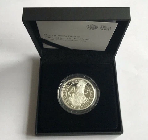2017 THE QUEENS BEASTS SILVER PROOF 1OZ ~ THE UNICORN OF SCOTLAND ~ BOXED COA Cover