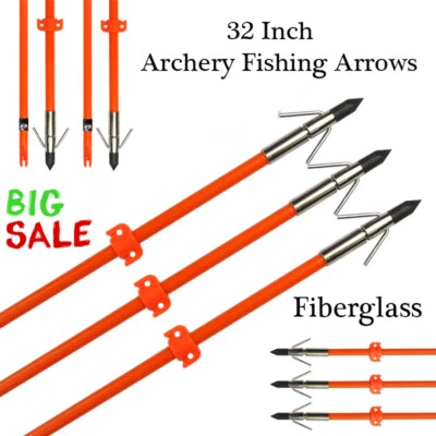 32 英寸弓形钓鱼玻璃纤维和混沌箭带狩猎射击 6 件 — 第 1/4 张图片
