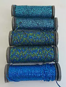Kreinik Metallic #12 Tapestry Braid Needlepoint Cross Stitch Blue Lot of 5 - Picture 1 of 3