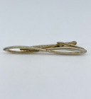 vintage Hickok Tie Clip bar elongated figure eight polished and textured 3"