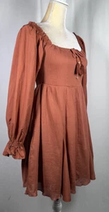 Chelsea & Violet Girls Junior Dress Flare XL Long Sleeve Anthropologie Rust New - Picture 1 of 15