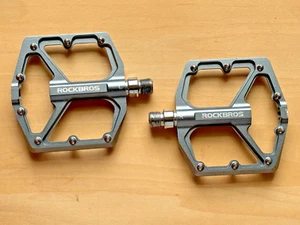 ROCKBROS MTB Bike Platform Pedals Aluminum Bicycle Cycling Sealed Bearing Pedals - Picture 1 of 5