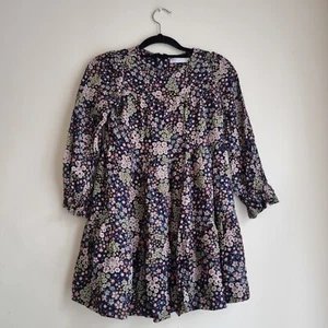π¦ M&S Navy Multicoloured Flower Tiered Floral Dress 8-9 Years Girls Kids π¦ - Picture 1 of 7
