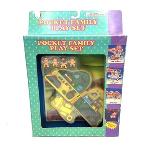90s VINTAGE THE LION POCKET FAMILY PLAYSET KO POLLY POCKET SIZE TOY RARE #R1 - Picture 1 of 6