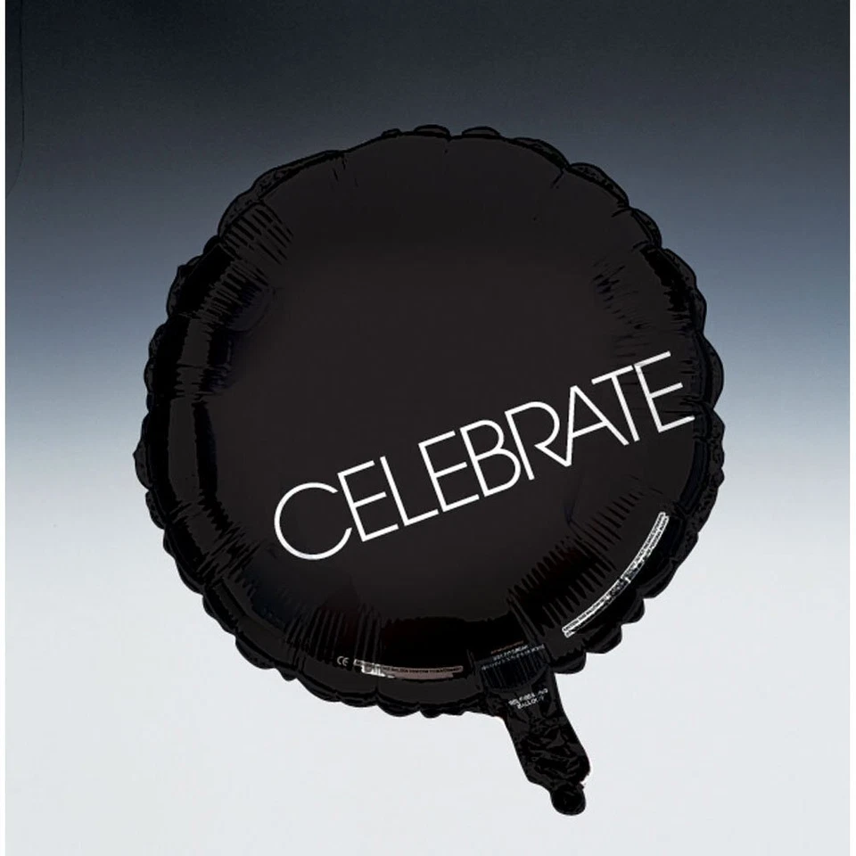 Celebrate Black Silver Wedding Birthday Theme Party Decoration 18" Mylar Balloon - Image 1 of 1