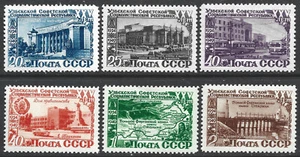 Russia (USSR) 1950. Uzbek Republic. Sc# 1429-1434, MH OG - Picture 1 of 2