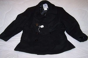 (D16) NAVY ISSUE BLACK PEA JACKET QUARTDECK COLLECTION SIZE 40S - Picture 1 of 3