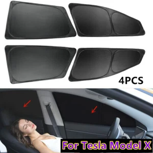 4X Car Door Window Sleep Privacy Camping Blind Sun Shade Cover For Tesla Model X - Picture 1 of 4