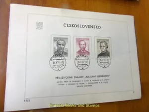 EBS Czechoslovakia 1955 Cultural Celebrities - Mi. 910-916 - FIRST DAY SHEET ETB - Picture 1 of 2