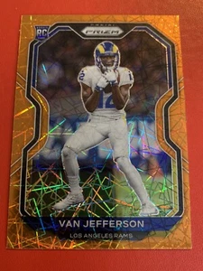 2020 Panini Prizm Van Jefferson #377 Orange Lazer RC Rookie Los Angeles Rams - Picture 1 of 2