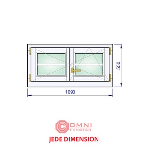 Holzfenster Doppelfenster Holz 1090 x 550 mm Kiefer Fenster nach Maß aus Polen - Bild 1 von 1